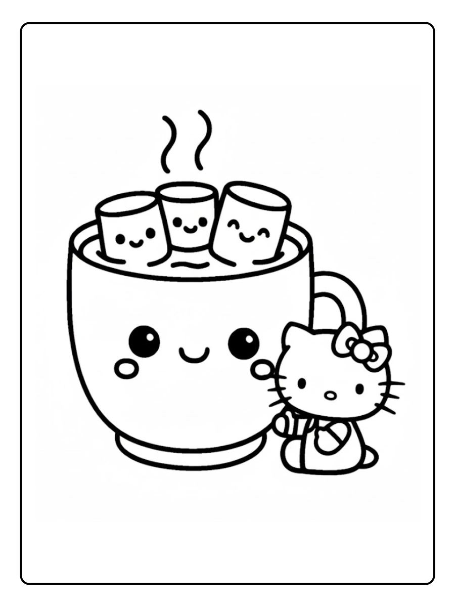 hello kitty marshmallow coloring page (13)