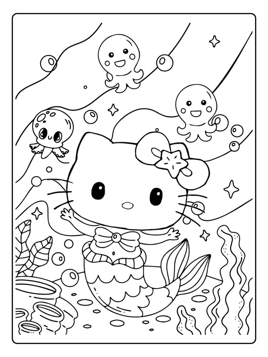 hello kitty mermaid coloring page (10)