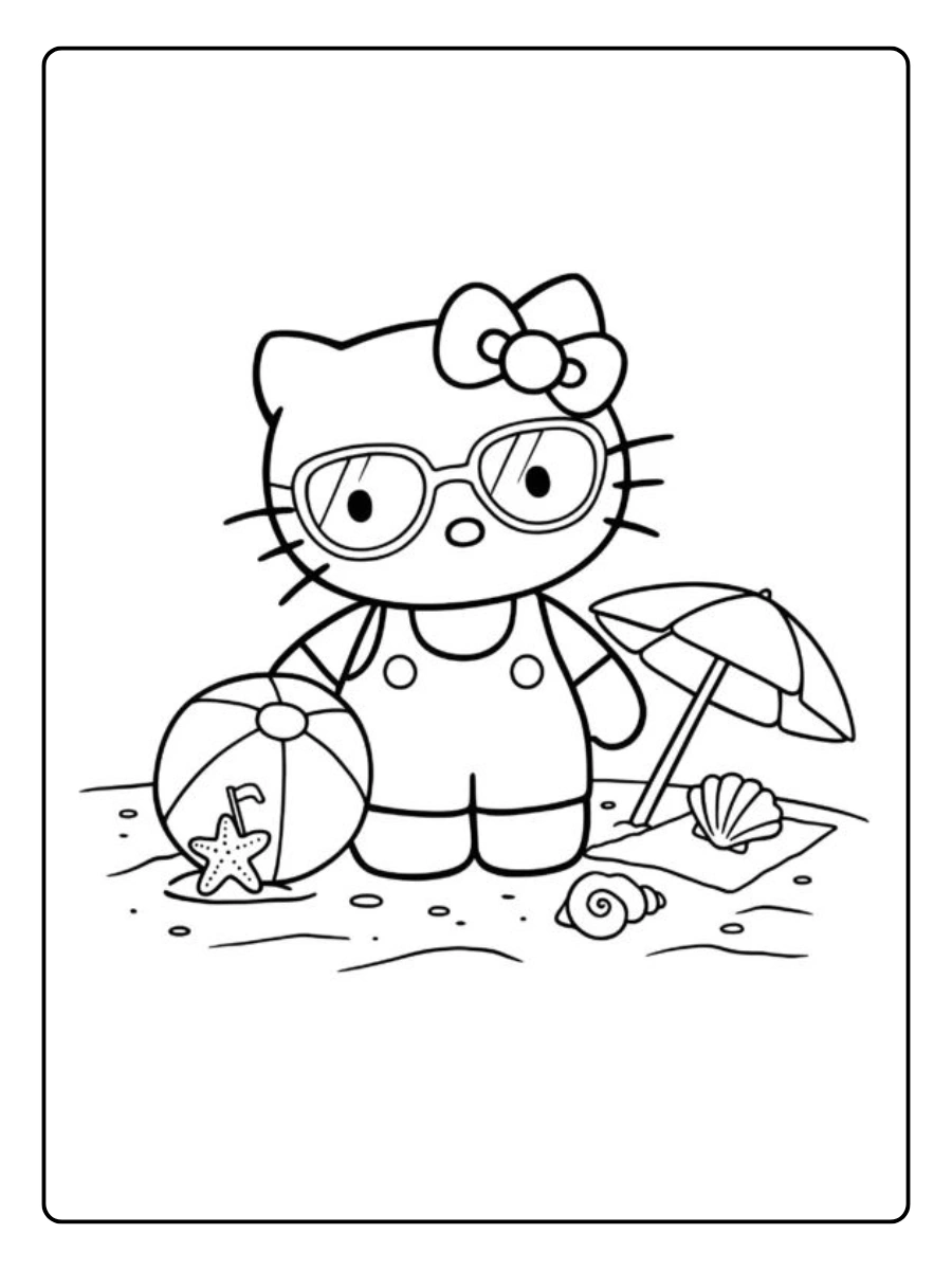 hello kitty summer coloring pages (1)