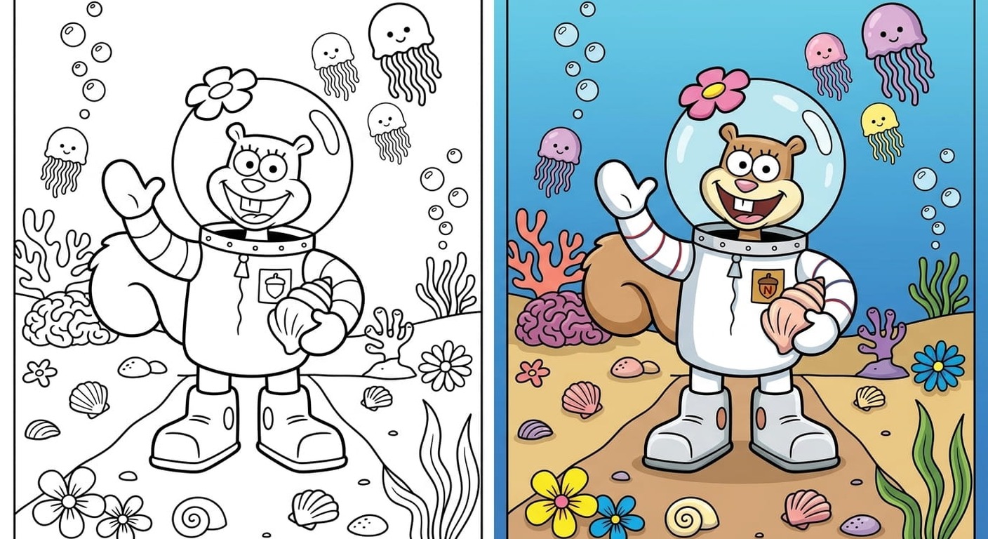 54 Sandy Cheeks Coloring Pages (Free Printable PDFs)