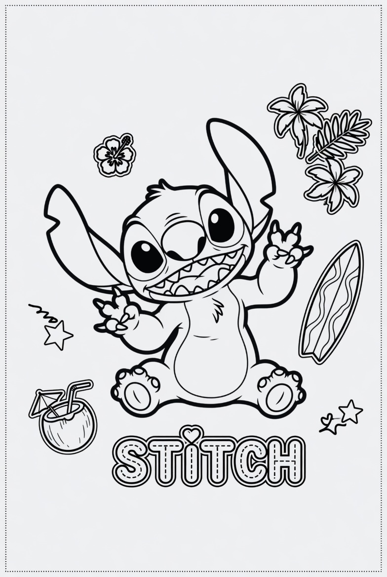48 Stitch Coloring Pages (Free Printable PDFs)